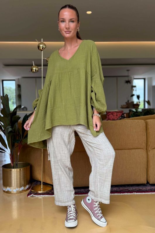 Made in Italy Santos Artist Smock Olive